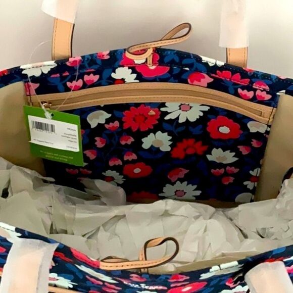 KATE SPADE NWT WASHINGTON SQUARE MEGA SAM TOTE BAG BRIGHT FLORAL PATTERN - Picture 11 of 15